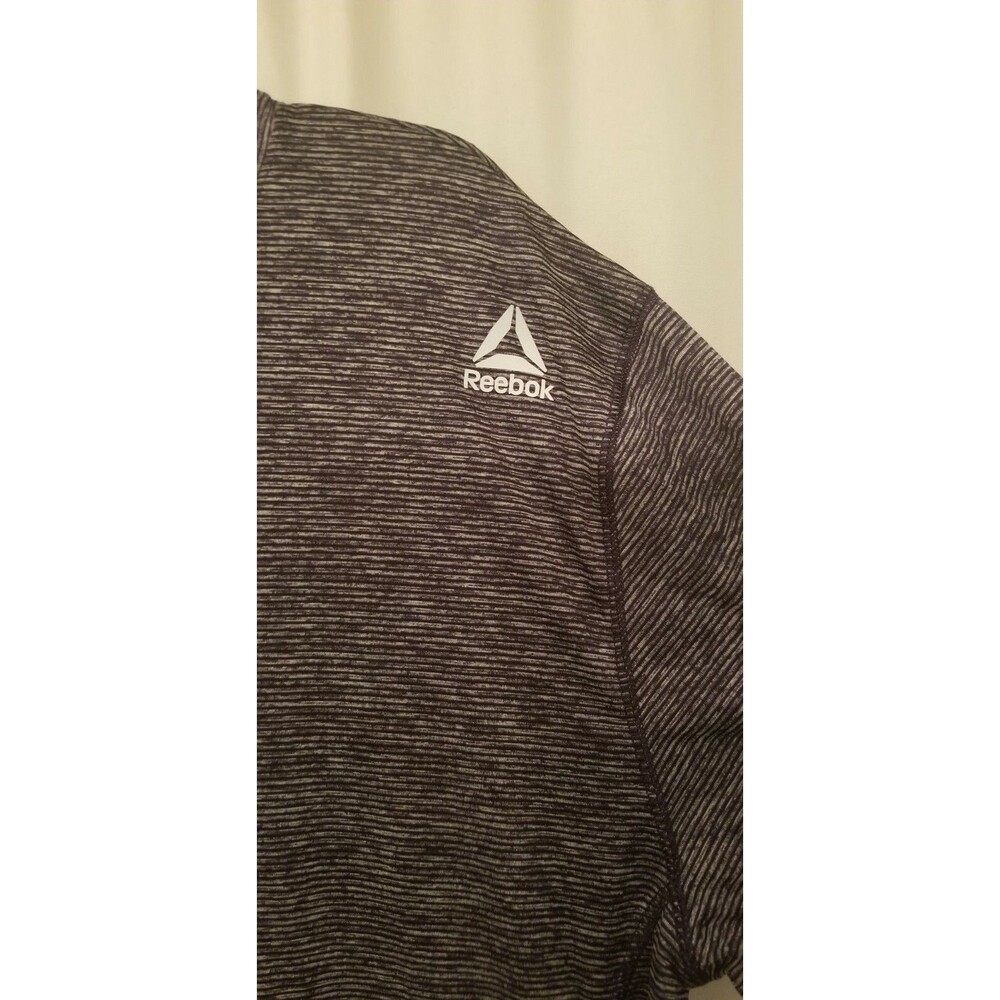 Men's Tee Shirt Reebok Reebok Speedwick Navy Blue Stripe Activewear Size 2XL - Picture 2 of 5